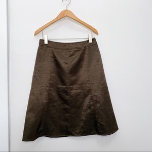 Chocolate satin skirt